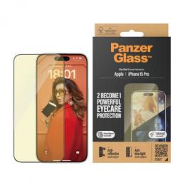 PanzerGlass™ Eyecare Displayschutz iPhone 15 Pro Ultra-Wide Fit m. EasyAligner