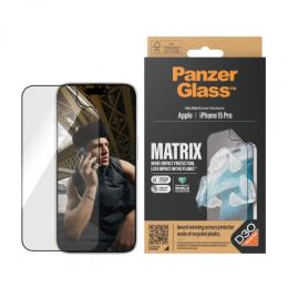 PanzerGlass™ MATRIX Displayschutz mit D3O iPhone 15 Pro Ultra-Wide Fit m. AlignerKit