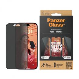 PanzerGlass™ Privacy Displayschutz iPhone 15 Ultra-Wide Fit m. EasyAligner