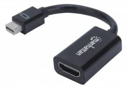 Passiver Mini-DisplayPort auf HDMI-Adapter MANHATTAN Mini-DisplayPort-Stecker auf HDMI-Buchse, 1080p, schwarz — ideal for Mac-Computer