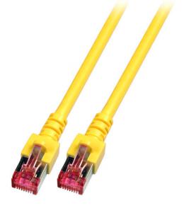 Patchkabel RJ45, S/FTP, Cat.6, LSZH, 0.25m, gelb