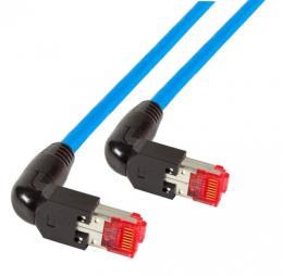 Patchkabel RJ45, S/FTP, Cat.6A, 2x TM21 90, UC900, 1,5m, blau