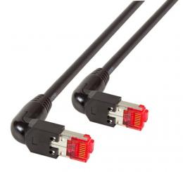 Patchkabel RJ45, S/FTP, Cat.6A, 2x TM21 90, UC900, 1,5m, schwarz