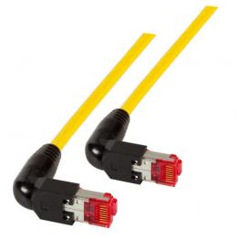 Patchkabel RJ45, S/FTP, Cat.6A, 2x TM21 90, UC900, 10m, gelb