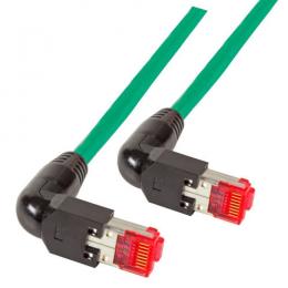 Patchkabel RJ45, S/FTP, Cat.6A, 2x TM21 90, UC900, 10m, grn