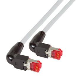 Patchkabel RJ45, S/FTP, Cat.6A, 2x TM21 90, UC900, 25m, grau