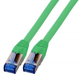 Patchkabel RJ45, S/FTP, Cat.6A, Cat.7 Rohkabel, 10m, grn