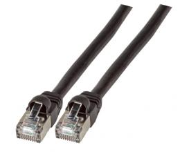 Patchkabel RJ45, S/FTP, Cat.6A, VOIP, kurze Tlle, 3m, schwarz