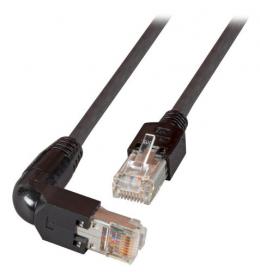 Patchkabel RJ45, S/UTP, Cat.5e, 1x TM11 90 / TM11, 10m, schwarz