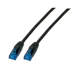 Patchkabel RJ45, U/UTP, Cat.6A, PVC, CCA, 0.5m, schwarz