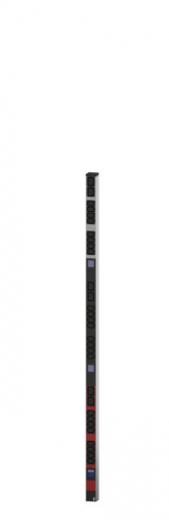 PDU Vertikal BN500 24xC13 6xC19 400V 16A mit, Leistungsm. (Disp.) Zultg. 3 m H05VV-F 5G 2,5mm