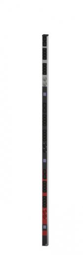 PDU Vertikal BN500 24xC13 6xC19 6xCEE7/3 400V 16A, m.Leistungsm. (Disp.) Zultg. 3 m H05VV-F 5G 2,5mm