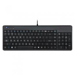 Perixx PERIBOARD-220 H, DE, Kompakte USB-Tastatur, Hub, schwarz