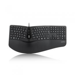 Perixx PERIBOARD-330B, DE, ergonomische Tastatur, kabelgebunden, Hintergrundbeleuchtung, schwarz