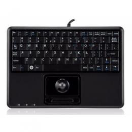 Perixx PERIBOARD-509 H PLUS US, Mini USB-Tastatur, Trackball, schwarz