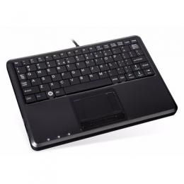 Perixx PERIBOARD-510 H PLUS UK, Mini USB-Tastatur, Touchpad, Hub, schwarz