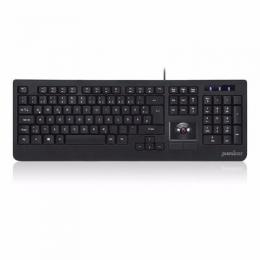 Perixx PERIBOARD-521 DE, USB-Tastatur, Trackball, schwarz