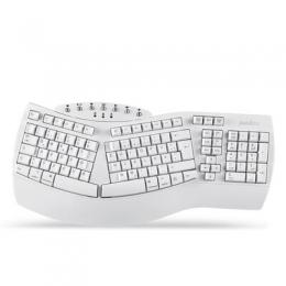 PERIXX PERIBOARD-612W DE, ergonomische Tastatur, Dualmodus, Funk/Bluetooth, Windows/Mac, wei