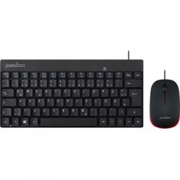 Perixx PERIDUO-212 DE, Mini USB-Tastatur und Maus Set, schwarz