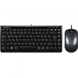 Perixx PERIDUO-307 DE, Mini USB-Tastatur und Maus Set, schwarz