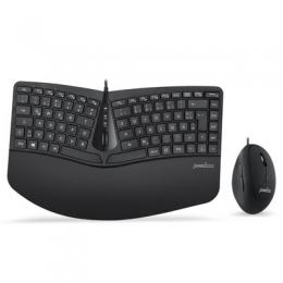 Perixx PERIDUO-406B, DE, Mini Tastatur- und Maus Set, USB-Kabel, schwarz