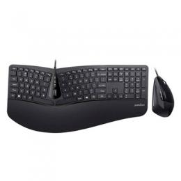 Perixx PERIDUO-505B, DE, Tastatur- und Maus Set, USB-Kabel, ergonomisch, schwarz