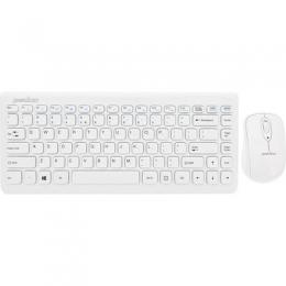 Perixx PERIDUO-707 PLUS US W, Mini Tastatur und Maus Set, schnurlos, wei