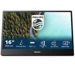 Philips 16B1P3302D B-Ware portabler 16 Zoll FHD Business PC Monitor (1920x1080, USB-C Anschluss, Mehrwinkel Standfuss) schwarz