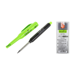 Pica DRY Longlife Automatic Pen Baumarker Tieflochmarker mit Graphitmine + 1 x 10 tlg. wasserlösliches Graphit Ersatzminen-Set