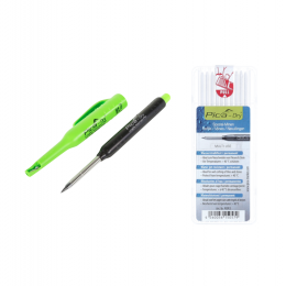 Pica DRY Longlife Automatic Pen Tieflochmarker ( 3030 ) + 10 tlg. Spezial Minen Set Wasserstrahlfest Weiss ( 4043 )