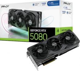 PNY GeForce RTX 5080 Overclocked Triple Fan - 16GB GDDR7, HDMI, 3x DP