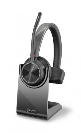 Poly Plantronics Voyager 4310 UC Bluetooth Headset, Nano Dongle mit USB-A Anschluss, Ladestation, MS zertifiziert, Monaural