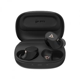 Poly Voyager Free 20 Black Earbuds + Basic Ladeetui True Wireless-In-Ear-Headset, Bluetooth, ANC, Kabelloses Qi-Laden, Schwarz