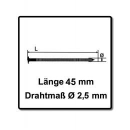 Prebena CNW25/45BKRI Coilnägel blank mit Ringschaft - 10800 Stück