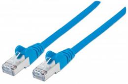 Premium Netzwerkkabel, Cat6, S/FTP INTELLINET 100% Kupfer, Cat6-zertifiziert, LS0H, RJ45-Stecker/RJ45-Stecker, 1,0 m, blau