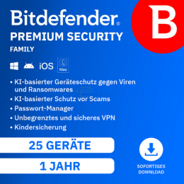 Premium Security Family  ESD   5 Benutzer | 25 Ger�te 1 Jahr (Download) (2026)