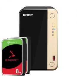 QNAP Systems TS-264-8G 16TB Seagate IronWolf NAS-Bundle NAS inkl. 2x 8TB Seagate IronWolf 3.5 Zoll SATA Festplatte