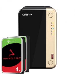 QNAP Systems TS-264-8G 8TB Seagate IronWolf Pro NAS-Bundle NAS inkl. 2x 4TB Seagate IronWolf Pro 3.5 Zoll SATA Festplatte