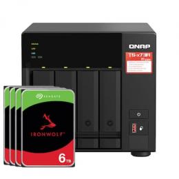 QNAP Systems TS-473A-8G 24TB Seagate IronWolf NAS-Bundle NAS inkl. 4x 6TB Seagate IronWolf 3.5 Zoll SATA Festplatte