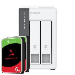 QNAP TS-216G 12TB Seagate IronWolf NAS-Bundle NAS inkl. 2x 6TB Seagate IronWolf 3.5 Zoll SATA Festplatte