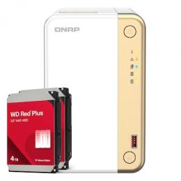 QNAP TS-262-4G 8TB WD Red Plus NAS-Bundle NAS inkl. 2x 4TB WD Red Plus 3.5 Zoll SATA Festplatte