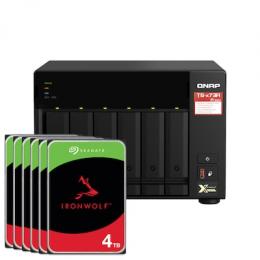 QNAP TS-673A-8G 24TB Seagate IronWolf NAS-Bundle NAS inkl. 6x 4TB Seagate IronWolf 3.5 Zoll SATA Festplatte