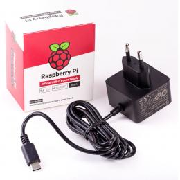 Raspberry Pi 4 USB-Netzteil Typ C, 5,1V 3A, 1,5 m Kabel, schwarz