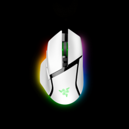 Razer Basilisk V3 Pro kabellose Gaming Maus Mercury B-Ware - 13-Zonen-Chroma-Beleuchtung und HyperScroll-Neigungsrad