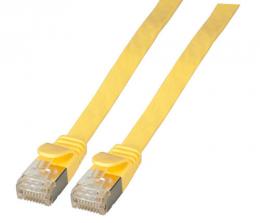 RJ45 Flachpatchkabel U/FTP, Cat.6A, 0.25m, gelb