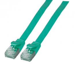 RJ45 Flachpatchkabel U/FTP, Cat.6A, 0.25m, grn