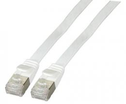 RJ45 Flachpatchkabel U/FTP, Cat.6A, 1.5m, wei