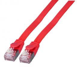 RJ45 Flachpatchkabel U/FTP, Cat.6A, 15m, rot