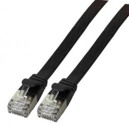 RJ45 Flachpatchkabel U/FTP, Cat.6A, 15m, schwarz