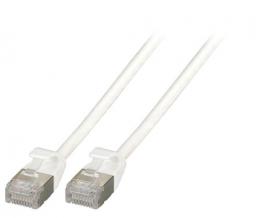 RJ45 Flachpatchkabel U/FTP, Cat.6A, PVC, 0,15m, wei